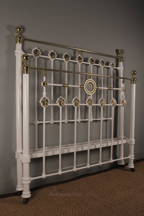 fig 2. A Decorative Victorian Cast Iron & Brass Double Bed