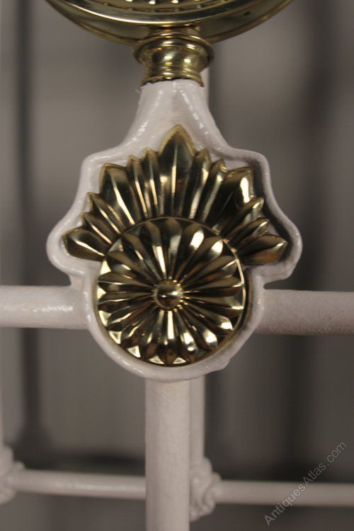 fig 3. A Decorative Victorian Cast Iron & Brass Double Bed