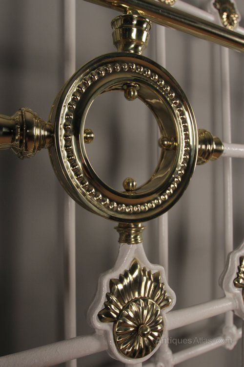 fig 4. A Decorative Victorian Cast Iron & Brass Double Bed