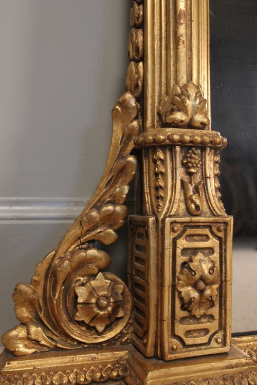 fig 1. Large Impressive 19th C. Giltwood Overmantle Mirror