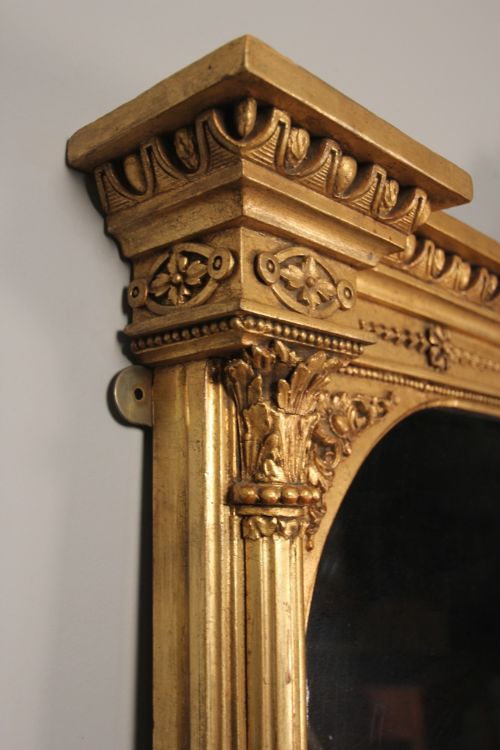 fig 2. Large Impressive 19th C. Giltwood Overmantle Mirror