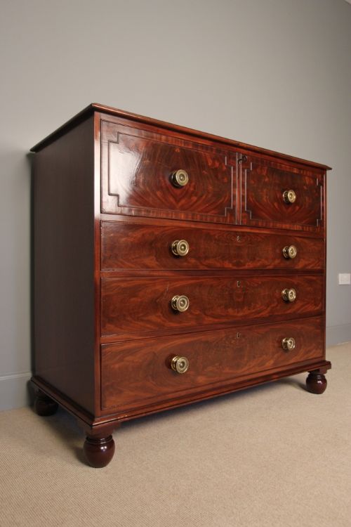 Impessive Regency Mahogany Secretaire Chest Att. Gillows