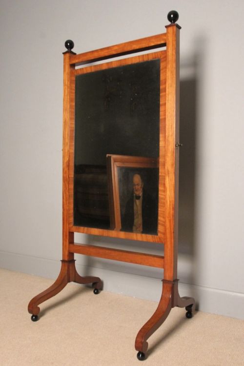 Stylish George IV Mahogany Cheval Mirror