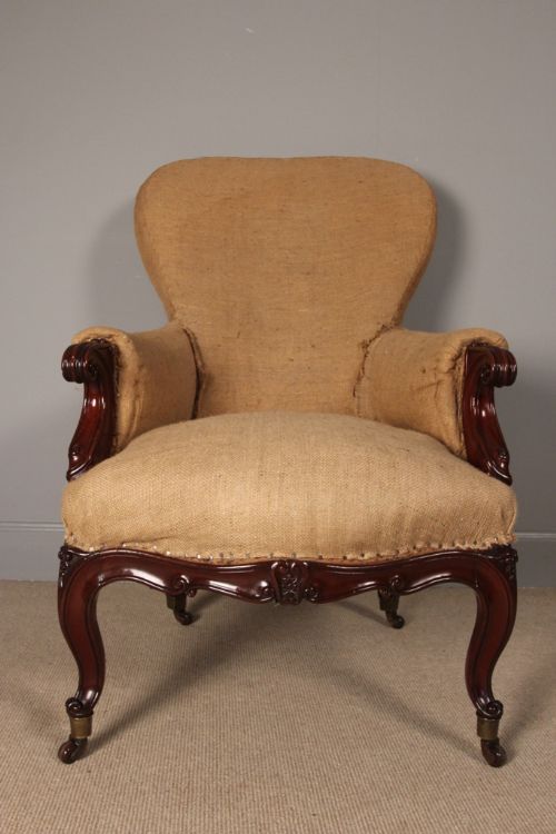 19th C. Shapely French Upholstered Chair