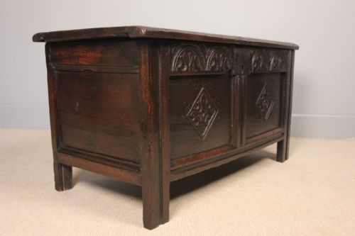 fig 1. 17th C. Small Oak Coffer