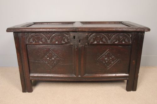 fig 2. 17th C. Small Oak Coffer