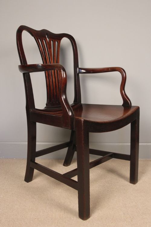 fig 1. Superb Oxford George III Mahogany Elbow Chair