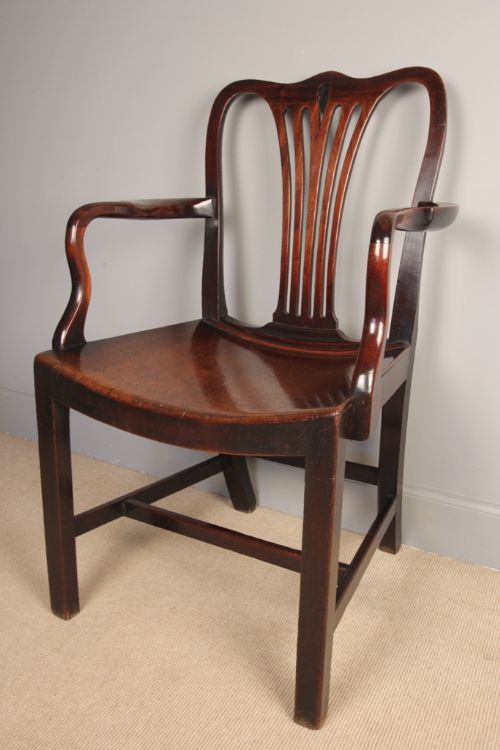 fig 2. Superb Oxford George III Mahogany Elbow Chair