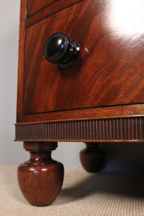 fig 3. Small George IV Mahogany Bowfront Chest of Drawers