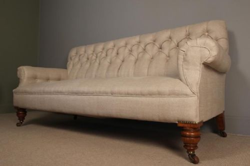 fig 1. Classic 19th Century Upholstered Chesterfield Sofa