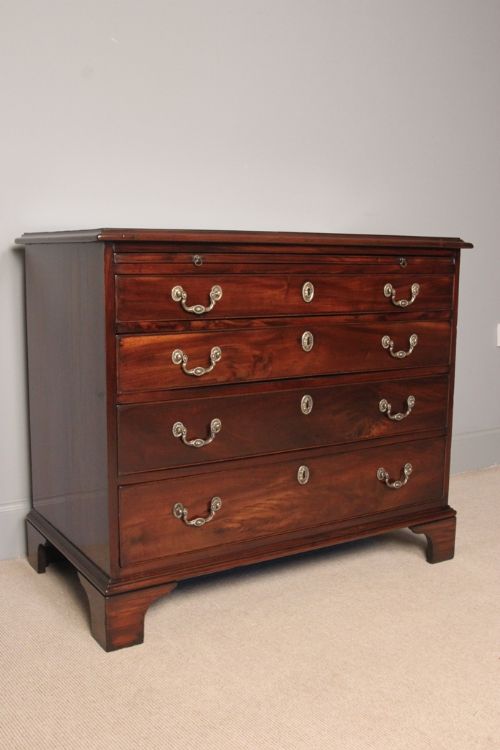 fig 2. Rare Georgian Goncalo Alves Bachelor Chest of Drawers