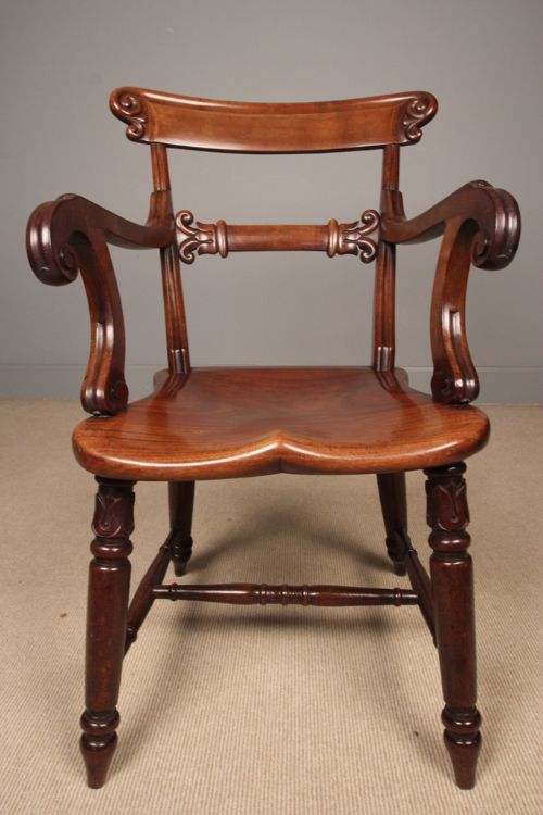 Superb William IV Mahogany Elbow Chair