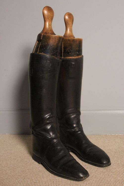 Pair of Edwardian Maxwell Leather Boots & Trees