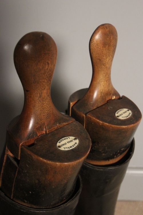 fig 1. Pair of Edwardian Maxwell Leather Boots & Trees