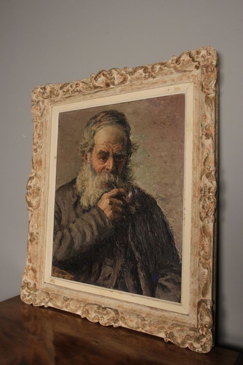 Fabulous French Heavy Oil Portrait