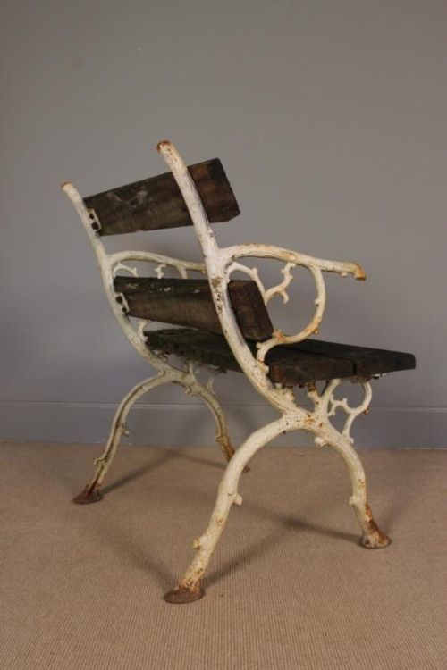 fig 2. 19th C. Cast Iron and Oak Garden Seat