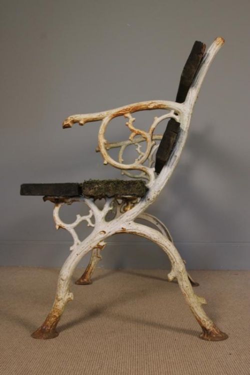 fig 3. 19th C. Cast Iron and Oak Garden Seat