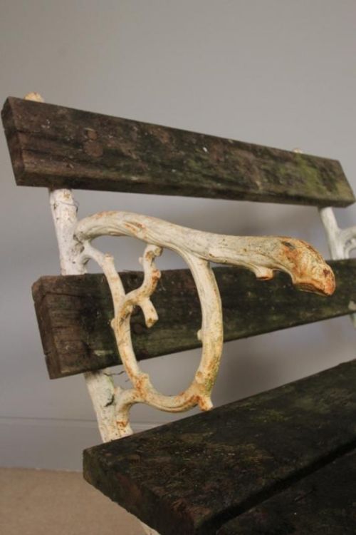 fig 4. 19th C. Cast Iron and Oak Garden Seat
