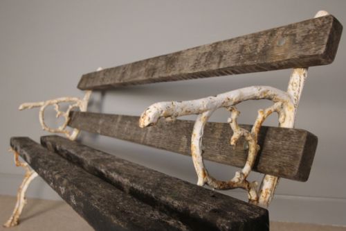 fig 2. 19th C. Cast Iron & Oak Garden Bench