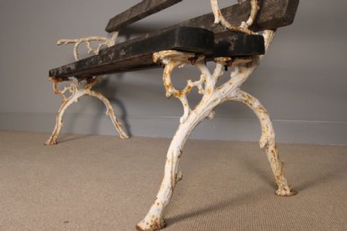 fig 3. 19th C. Cast Iron & Oak Garden Bench