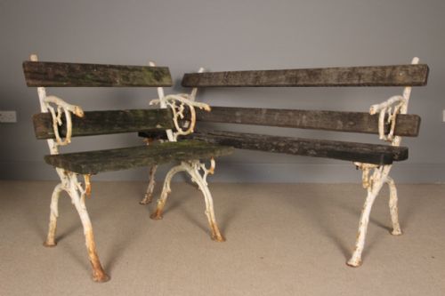 fig 4. 19th C. Cast Iron & Oak Garden Bench