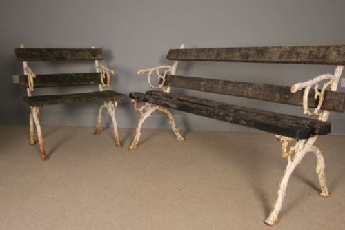 fig 5. 19th C. Cast Iron & Oak Garden Bench