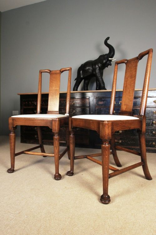 19th C. Pair of Oak Hall / Side Chairs
