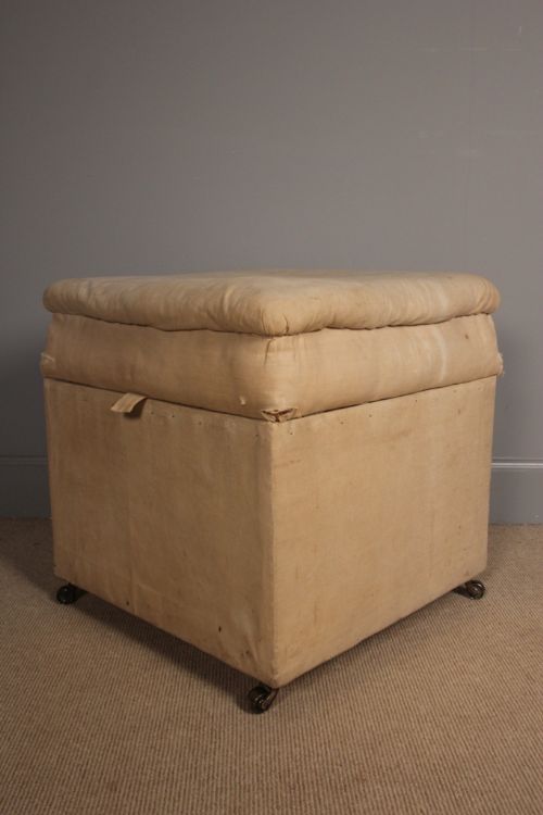 19th C. Sprung Top Ottoman / Stool for Re-upholstery