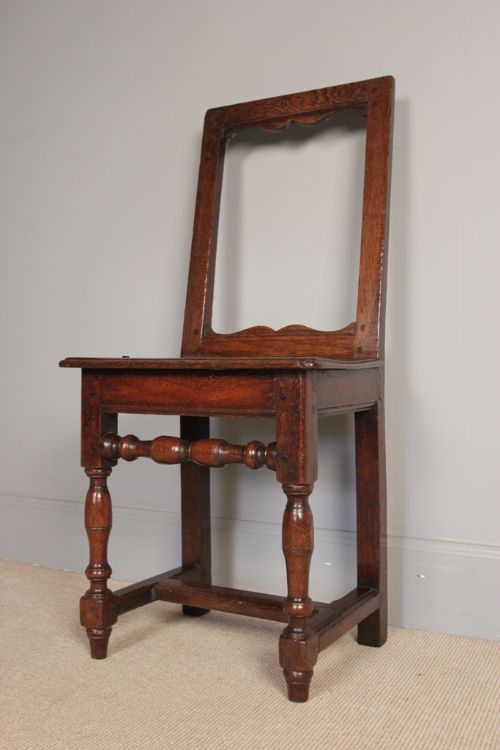 Small 17th Century Oak Backed Stool