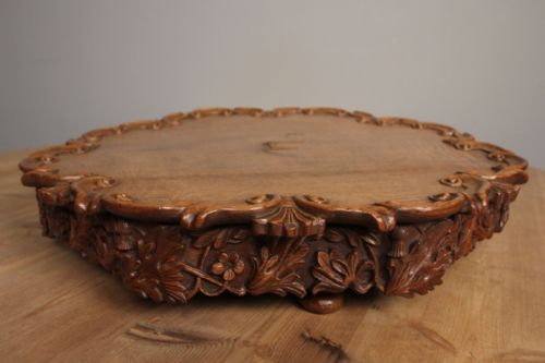large country house oak lazy susan - CATEGORY: ANTIQUE MISCELLANEOUS - DATED 19TH CENTURY