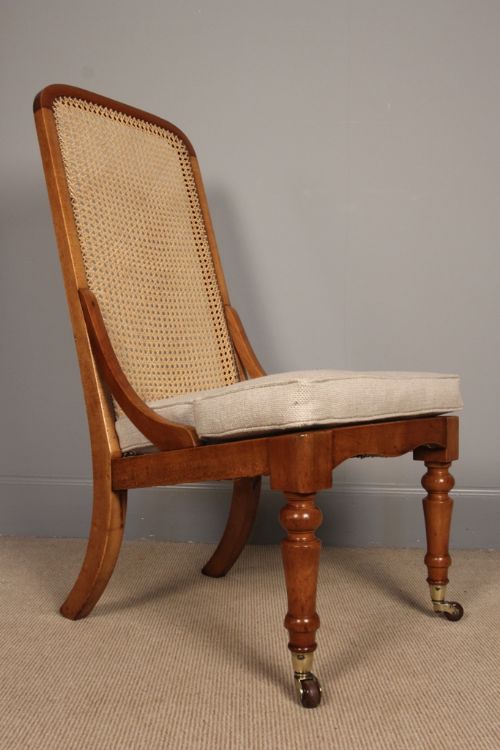 fig 1. James Shoolbred Birch Slipper Chair, Bergere Chair