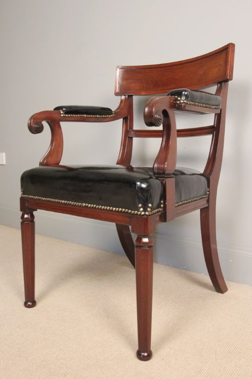 Georgian Leather Library Desk Chair