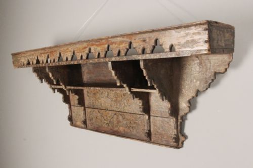 Magical Hand Painted 19th Century Rajasthan Wall Shelf