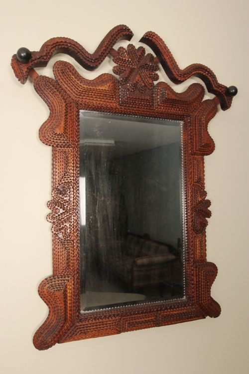 fig 1. Fabulous 19th C. Tramp Art Wall Mirror