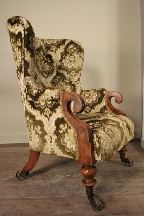 Small Upholstered Chair with Amazing Castors