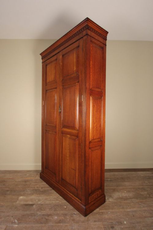 Edwardian Country House Narrow Oak Hall Coat Cupboard