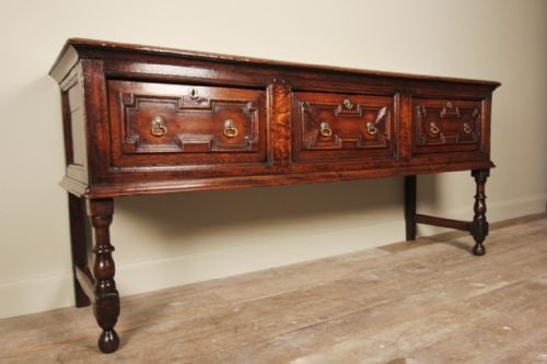 A Lovely Early 18th C. Oak Dresser Base