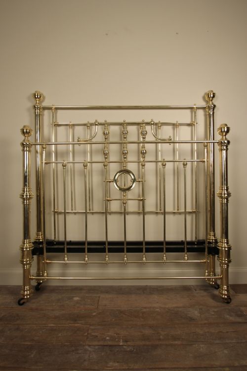 19th C Beautiful Double Brass Bed 4ft6"