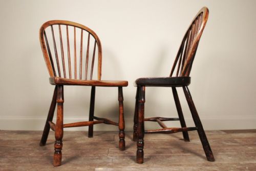 A Wonderful Pair of Elm & Ash Windsor Side Chairs, Country Chairs