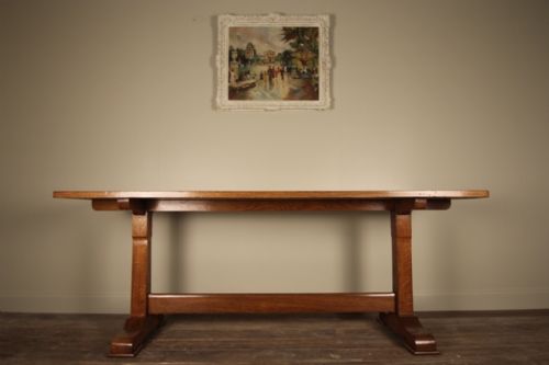 Stylish English Oak Refectory Table / Dining Farmhouse Table