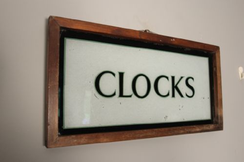 19th Century Glass Clock Sign