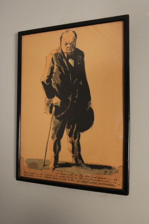 Winston Churchill Penguin Print "We Shall Never Surrender"