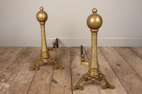 Impressive Pair of Aesthetic Fire Dogs / Andirons