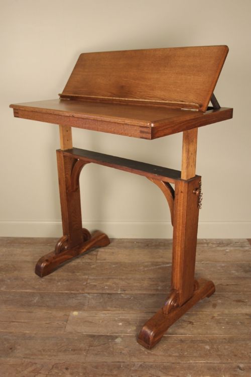 Arts & Crafts Oak Architects Table Desk
