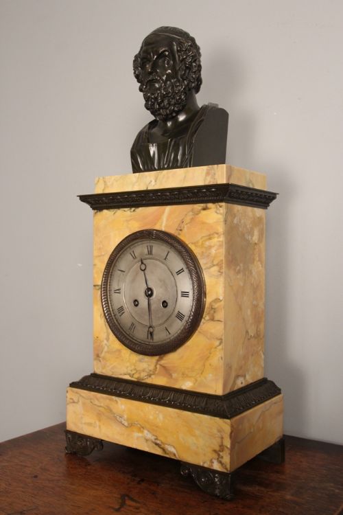 Superb Regency French Marble Library Clock / Mantle Clock