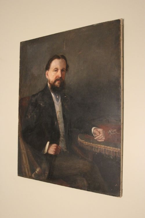 Large 19th Century Oil  Portrait on Canvas