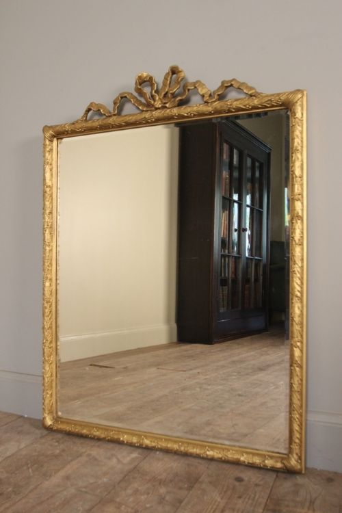 19th C. Giltwood Bow Mirror