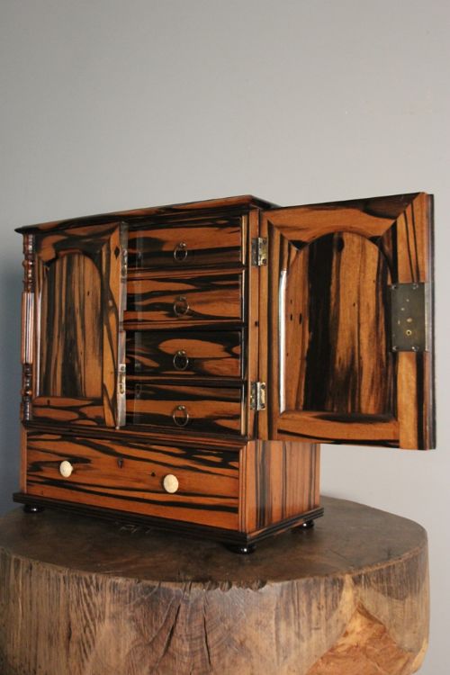 19th Colonial Coromandel Collectors Cabinet
