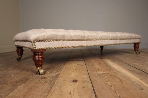 Superb Mahogany Upholstered Centre Stool