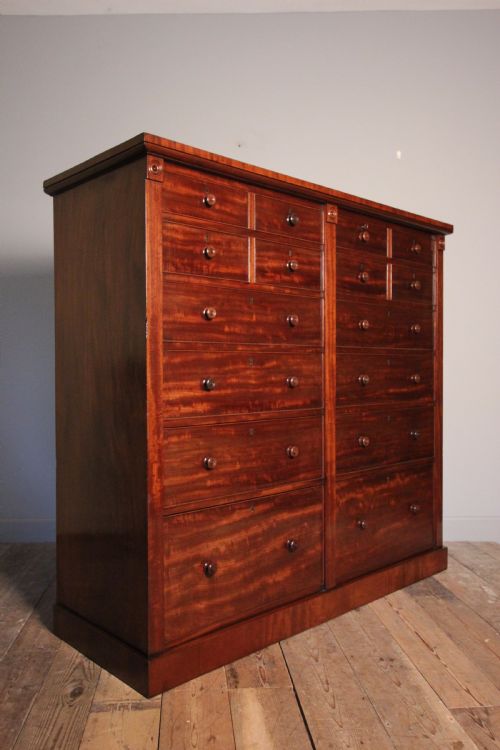 Superb 19th Century Mahogany Double Wellington Chest